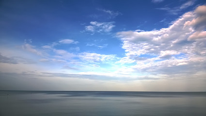 Fototapeta na wymiar The calm sea in twilight of Thailand