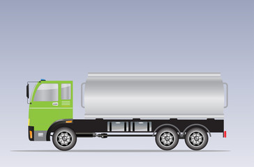 Side view of Big Oil Tanker truck