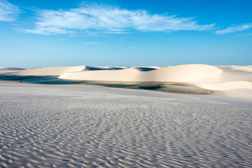 Lagoons in the desert of Lencois Maranhenses Park, Brazil