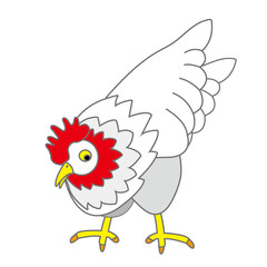 ニワトリのかわいいイラスト酉年年賀状素材