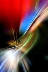 Abstract background in red, blue, green, black, purple