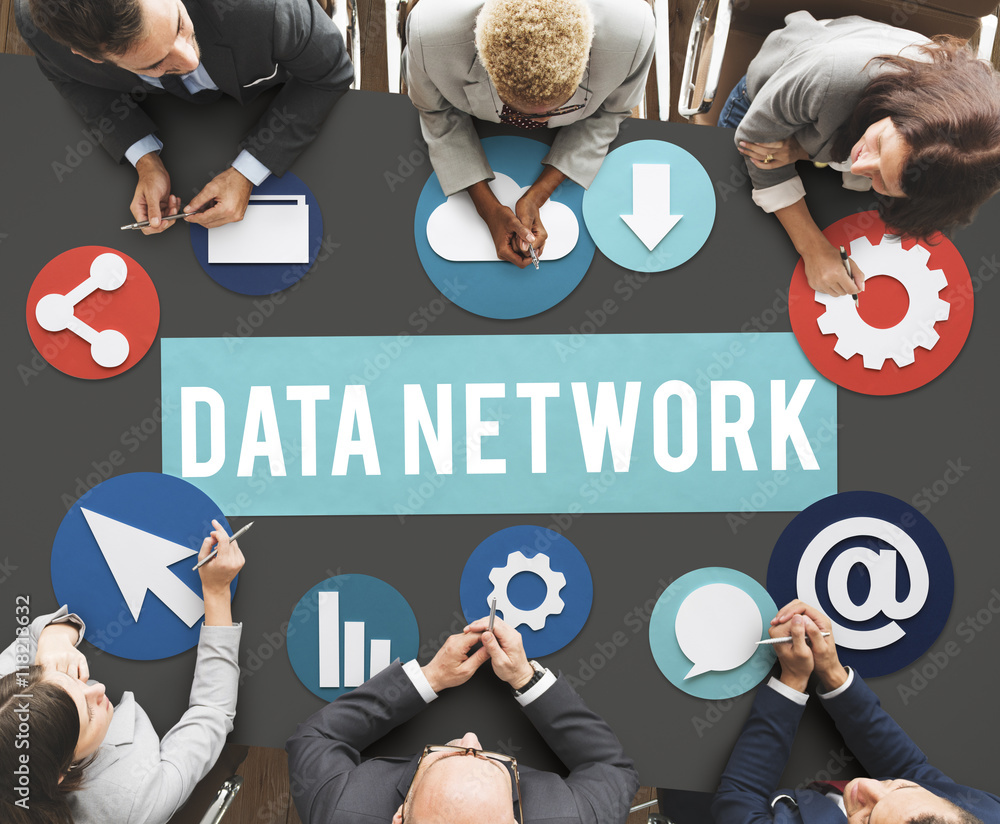 Aufkleber data network technology connection concept
