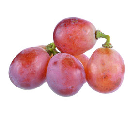 Red grapes isolated on white