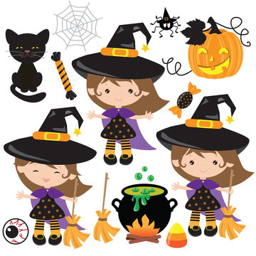 Halloween witch vector illustration