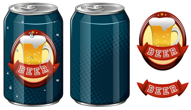 Cans of beer and logo design