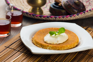kunafa, traditional arab dessert similar with cheese cake