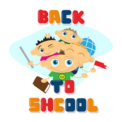 Cartoon Children Back To School Education Banner