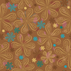 Summer flowers. Floral seamless pattern