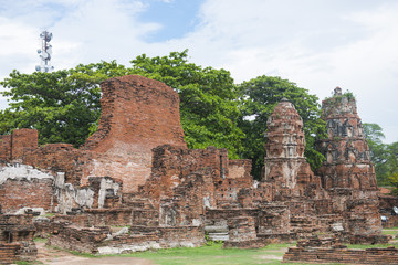 Wat yai chai mongkol ancient and old temple in Ayutthaya, Thaila