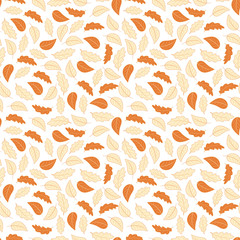 Seamless pattern with  leaves. Decorative autumn background. Plant ornament.