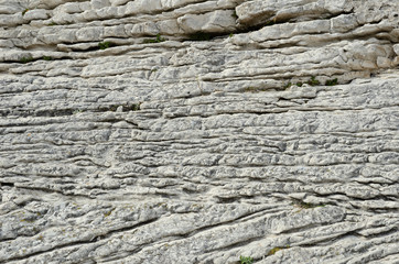 Close-up of the chalky flaky surface