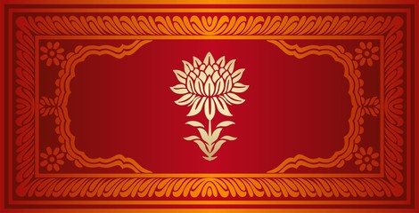 Obraz premium water lily, wedding card design, royal India