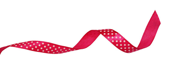 Pink silk polka dot ribbon