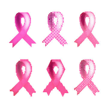 A set of pink ribbons against breast cancer. Pink Ribbon Breast Cancer