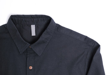 Black plain cotton shirt White background