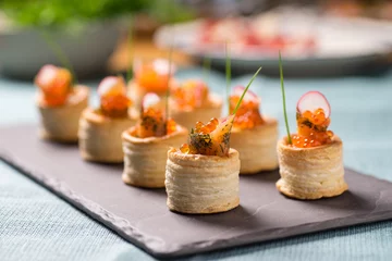  Delicious graved salmon appetizers © esben468635