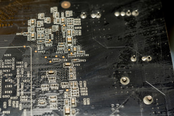 Black Circuit Board Macro