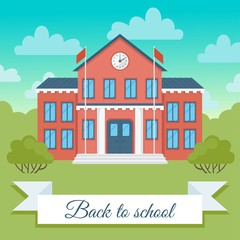 School building  vector  illustration. 