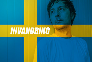 Immigrate to Sweden concept, Invandring meaning Immigration in S