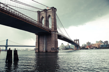 Fototapeta premium Mosty Brooklyn i Manhattan, Nowy Jork