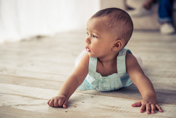 Naklejka premium Afro American baby girl