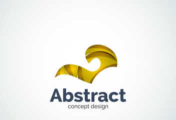Obraz premium Abstract swirl logo template, smooth elegant shape concept
