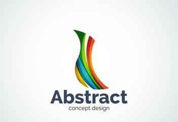 Abstract wave logo template, smooth motion concept