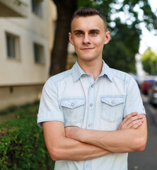 Young man in urban environment