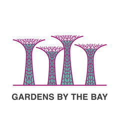 Singapore gardens by the bay illustration.