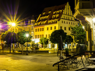 Obraz premium Hauptmarkt in Zwickau Nachts