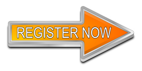 Register now arrow Button - 3D illustration