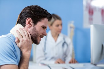 Fototapeta premium Patient with a cervical collar