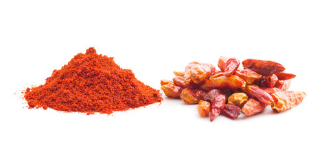 Chili pepper and powdered pepper.