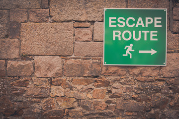 Fototapeta na wymiar Escape route indicator