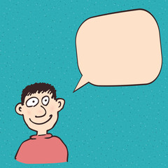 Cartoon man talking