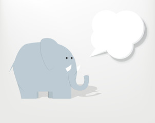 Obraz premium cartoon elephant with speech bubble