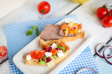 Fresh homemade Italian bruschetta