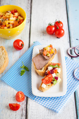 Fresh homemade Italian bruschetta