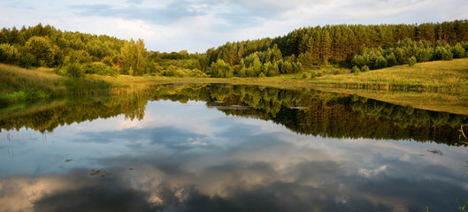 Fototapeta na wymiar summer landscape, Russia, lake, panorama