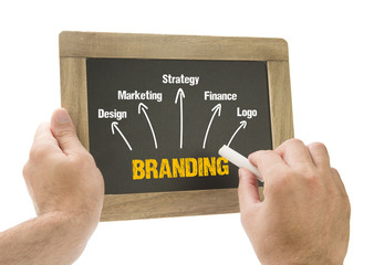 Hand writing Branding Concept on chalkboard