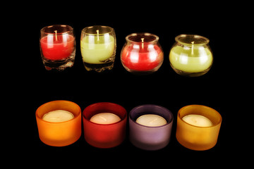 candles in glass