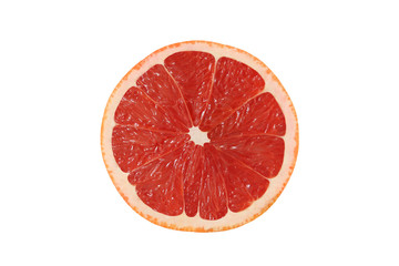 cut grapefruit fruits isolated on white background with clipping