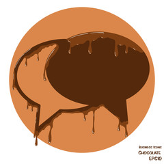 Business icon of speech bubbles made from cholocate