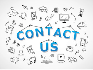 Contact Us Icons Set - Isolated On White Background-Vector Illustration, Graphic Design. For Web,Websites,Magazine Page,Print, App, Presentation Templates And Promotional Materials