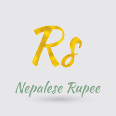 Golden Nepalese Rupee Symbol