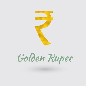 Golden Rupee Symbol