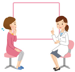 婦人病　診察　医師　コピースペース