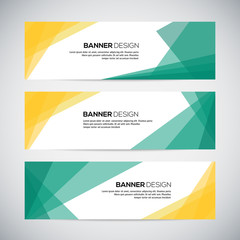 Naklejka premium Banners with the abstract colorful geometric background
