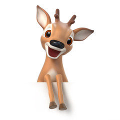 Obraz premium surprized little cartoon fawn