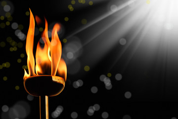 burning flaming torch